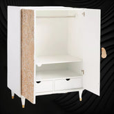 Armoire Gulliver blanche sculptée à la main